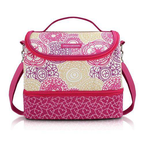 Bolsa Térmica com 2 Compartimentos e Alça Ajustavel Jacki Design Pink Único