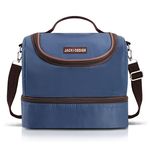 Bolsa Térmica Marmita Fitness Academia com 2 Compartimentos e Alça Ajustável Jacki Deign Azul Escuro