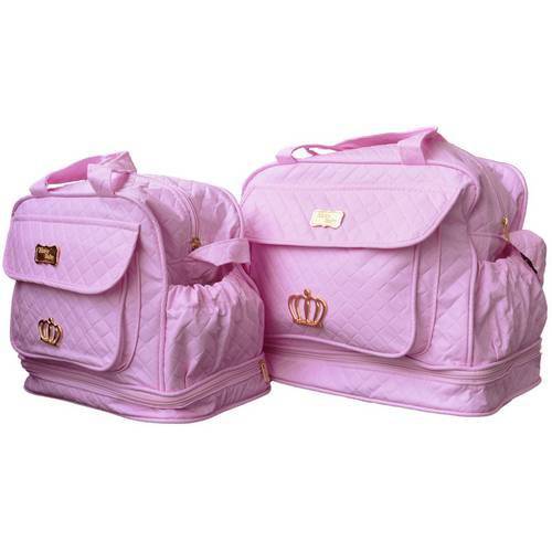 Bolsas Bebê Rosa Kit Maternidade Menina Enxoval 10ol09