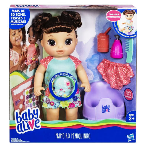 Boneca Baby Alive Primeiro Penico Morena Hasbro - E0610