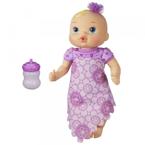 Boneca Baby Alive - Recém Nascida Vestido Lilás com Mamadeira - A5429 - Hasbro