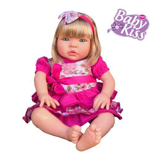 Boneca Baby Kiss Loira - Chora e Balbucia