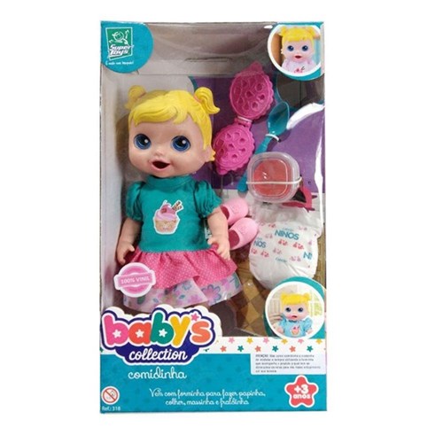 Boneca Babys Collection Comidinha 318-Super Toys