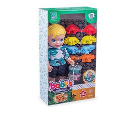 Boneca Babys Collection Dino Baby - Super Toys