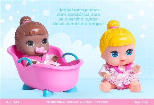 Boneca Babys Collection Mini Banheira - Super Toys