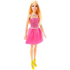 Boneca Barbie - Básica Glitz - Vestido Pink - Mattel
