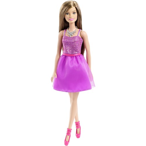 Boneca Barbie Básica Lilás Glitz Mattel