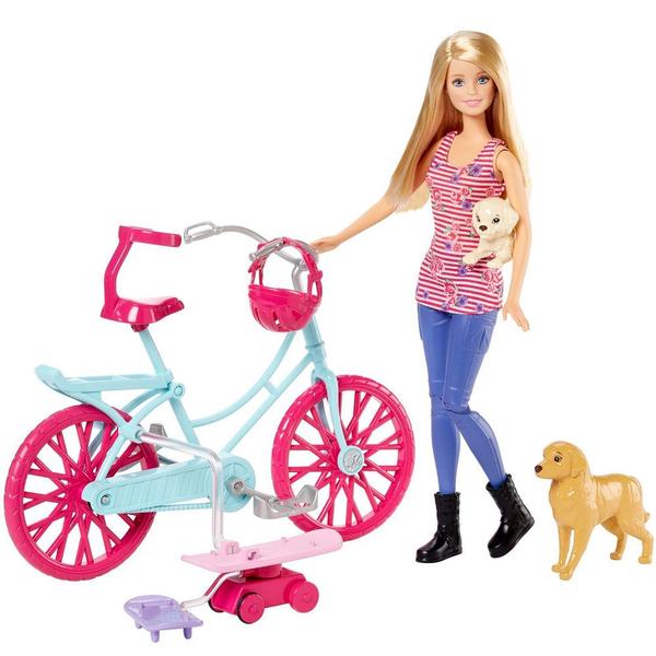 Boneca Barbie - Bicicleta com Pets - Mattel