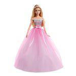 Boneca Barbie Colecionável - Barbie com Vestido de Aniversário - Mattel