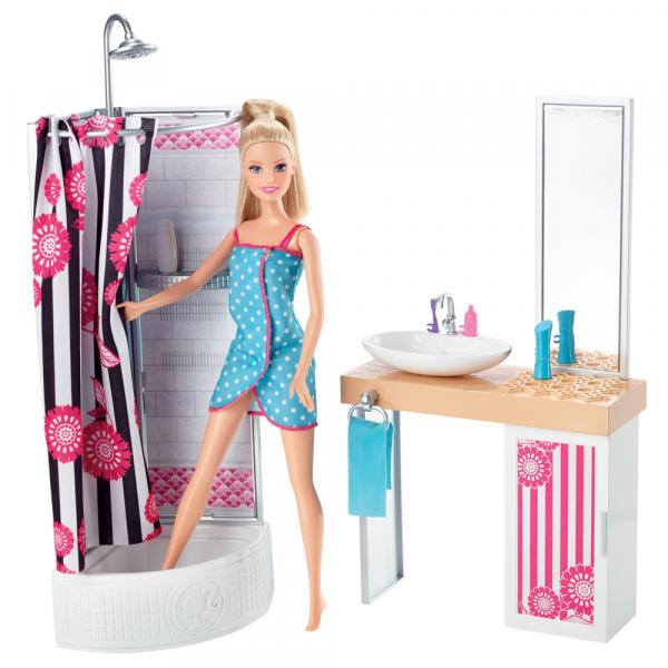 Boneca Barbie com Móvel - Banheiro - Mattel