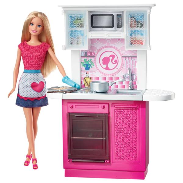 Boneca Barbie com Móvel - Cozinha - Mattel