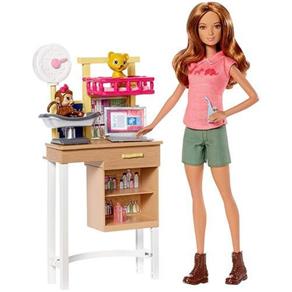 Boneca Barbie Conjunto Veterinaria Mattel DHB63