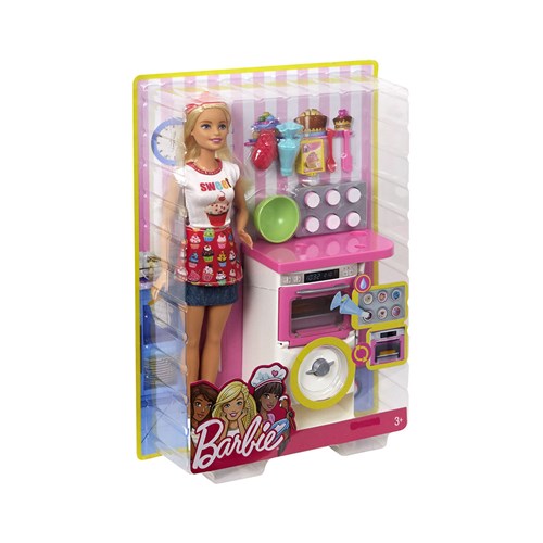 Boneca Barbie Cozinhando e Criando Chef de Bolinhos Mattel 33Cm