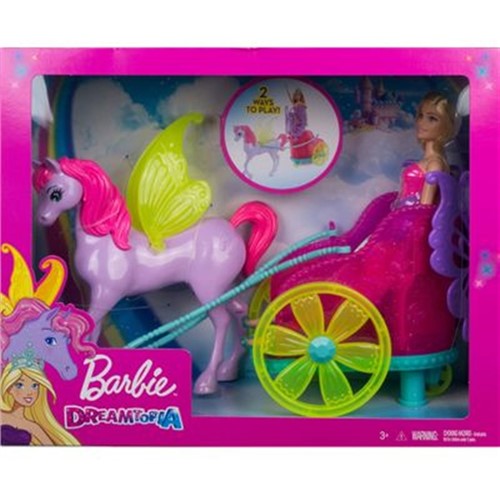 Boneca Barbie Dreamtopia Princesa com Carruagem Mattel