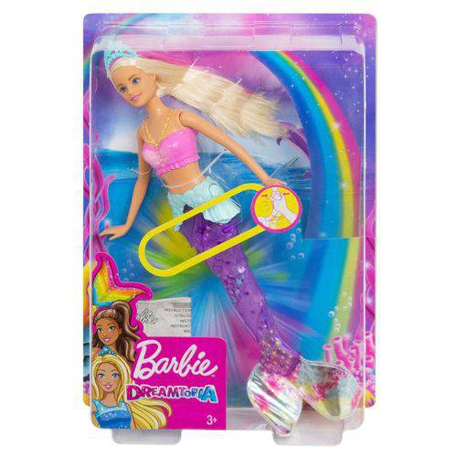 Boneca Barbie Dreamtopia Sereia Luzes Arco-iris GFL82 Mattel