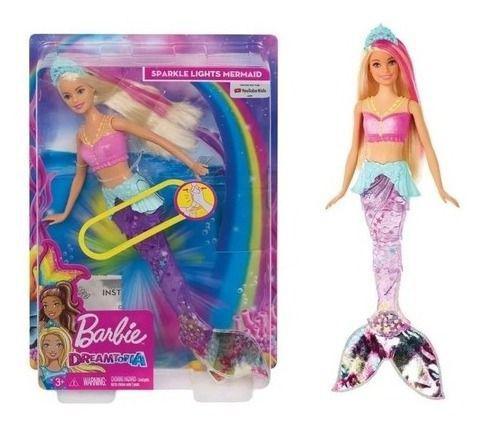 Boneca Barbie Dreamtopia Sereia Luzes Arco-íris Mattel Gfl82