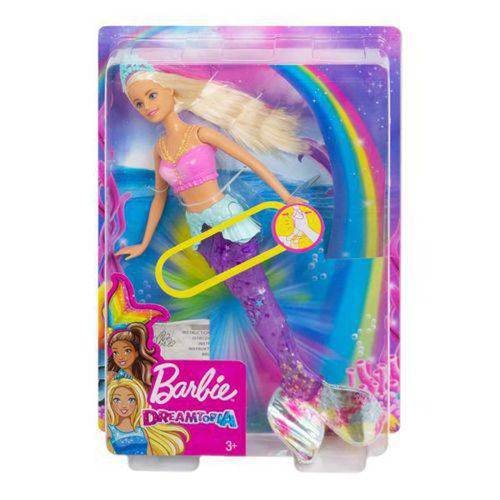 Tudo sobre 'Boneca Barbie Dreamtopia Sereia Luzes Arco-íris Mattel'
