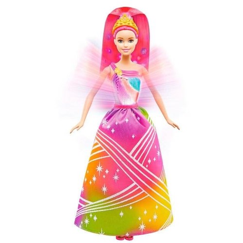 Boneca Barbie Fantasia Princesa Luzes Arco-íris Mattel