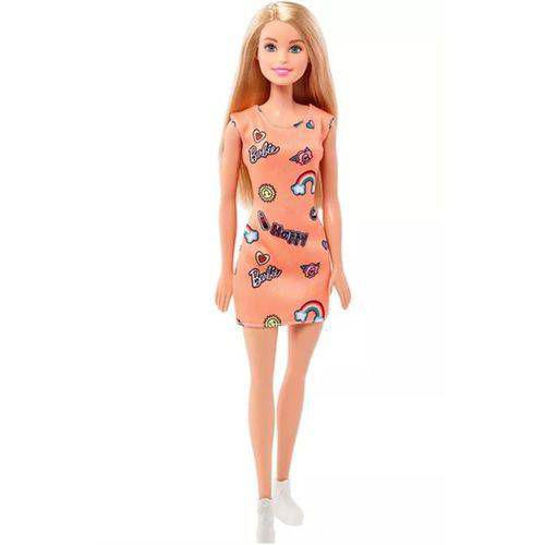Boneca Barbie Fashion Vestido Laranja - Mattel