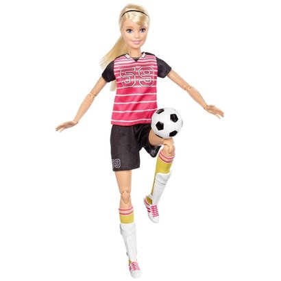 Boneca Barbie - Feita para Mexer - Esportista - Jogadora de Futebol Loira - Mattel