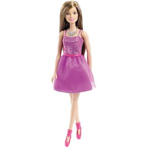 Boneca Barbie Mattel Basic Glitz Vestido Roxo
