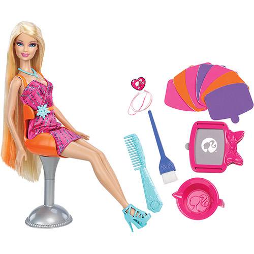 Tudo sobre 'Boneca Barbie Mechas Coloridas Mattel'