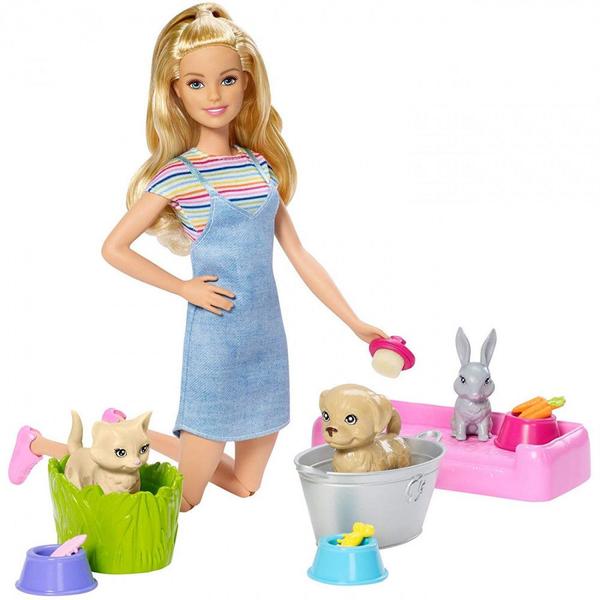 Boneca Barbie Pet Banho de Cachorrinhos, Mattel