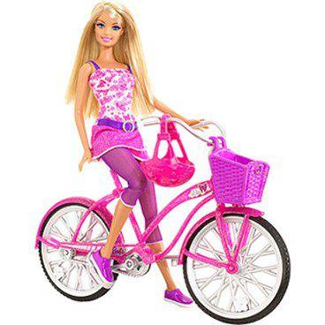 Boneca Barbie Real - Bicicleta com Boneca - Mattel