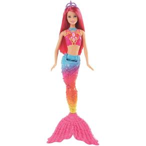 Boneca Barbie Reinos Mágicos - Sereia do Reino do Arco-Íris Dhm47