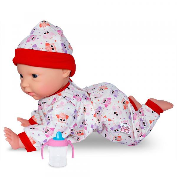 Boneca Bebê Dudu Engatinha com Roupa Corujinha - Baby Brink