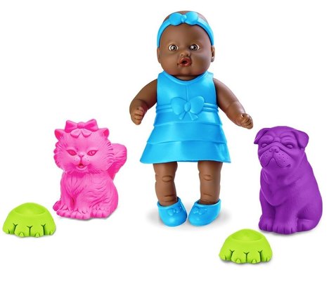 Boneca Bebê Mania Pet 4509 Negra - Roma Brinquedos