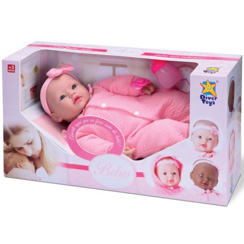 Boneca Bebê Real Lacinho Coleção Divertoys Fala e Chora