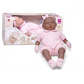 Boneca Bebê Real Negra Roma Brinquedos
