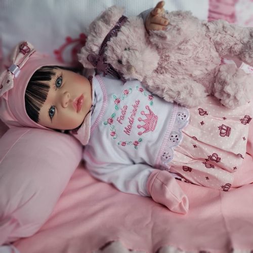 Tudo sobre 'Boneca Bebê Reborn Real Brinquedo Menina Surpresa Rosa Princesa Morena'