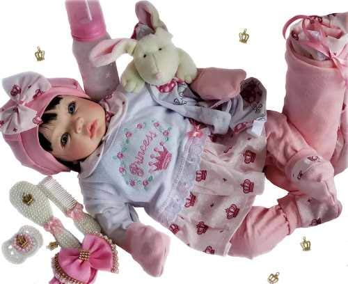 Boneca Bebê Reborn Real Menina Princesa Enxoval Completo