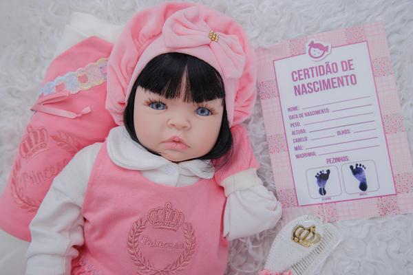 Boneca Bebê Reborn Realista Princesa Rosa Enxoval - Fantasy Baby