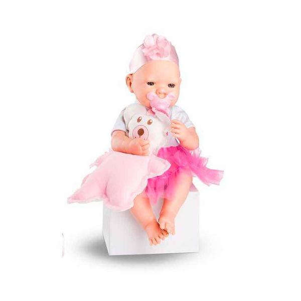 Boneca - Bebezinho Real - Pink com Acessorios - Roma