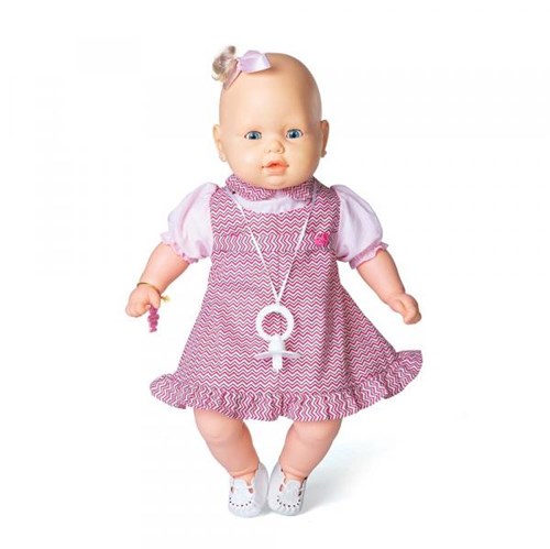 Boneca Bebezinho Vestido Rosa 49 Cm - Estrela