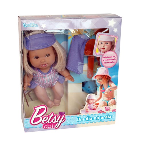 Boneca Betsy Doll um Dia na Praia Azul Candide