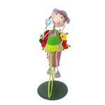 Boneca com Bicicleta Enfeite e Decoraçao Jardim Casa Flores Vaso Porta Treco