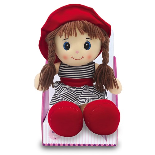 Boneca de Pano 30cm Vermelho Unik Toys