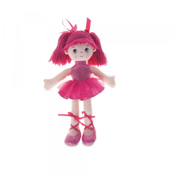 Boneca de Pano - 42 Cm - Bailarina com Glitter - Pink - Buba