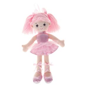 Boneca de Pano - 42 Cm - Bailarina com Glitter - Rosa - Buba