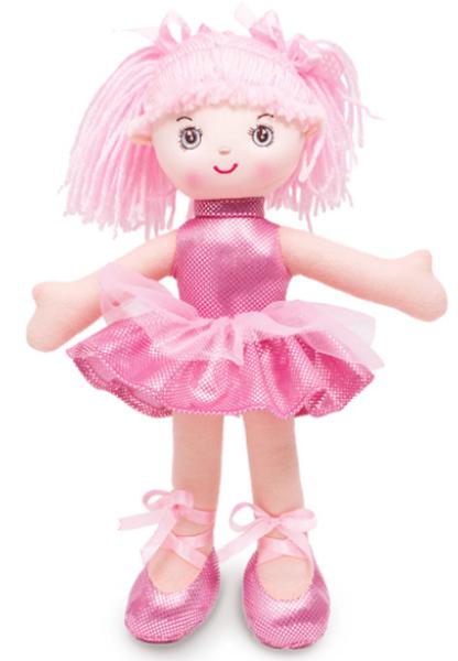 Boneca de Pano - 42 Cm - Bailarina com Glitter -Rosa - Buba