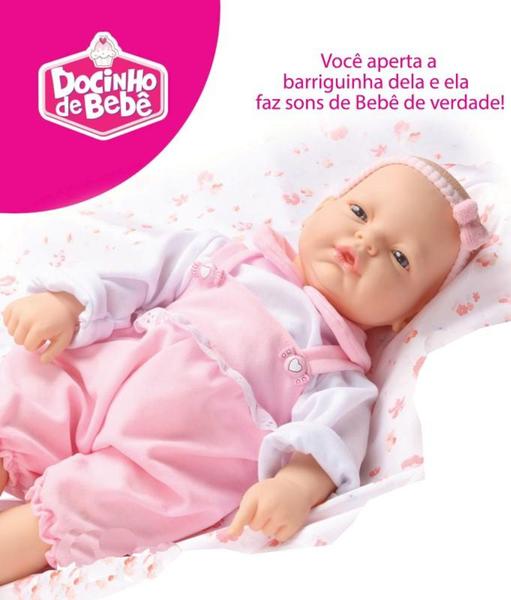 Boneca Docinho de Bebê Emite Sons - Divertoys