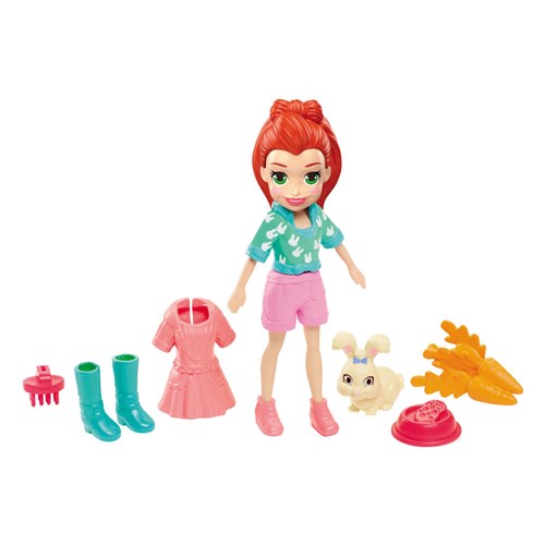 Boneca e Acessórios - Polly Pocket - Polly e Coelhinho - Mattel