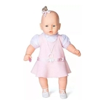 Boneca Estrela Meu Bebê Branco Vestido Rosa 60cm