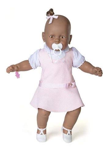 Boneca Gigante 60cm Meu Bebê Negra Vestido Rosa - Estrela