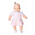 Boneca Gigante 60cm Meu Bebê ra Vestido Rosa - Estrela