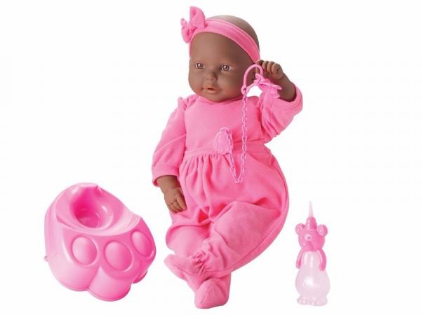 Boneca Infantil New Bebê Mania Xixi 5331 Negra - Roma Brinquedos